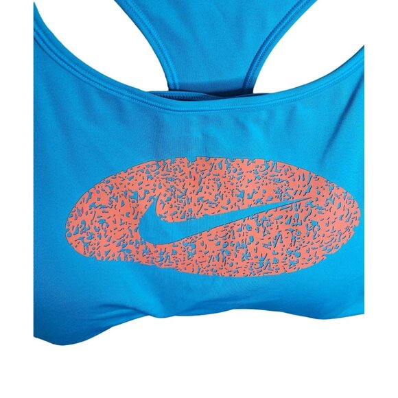 2/$35- Nike Womens Racerback Padded Sports Bra Dri Fit Swoosh Athletic Blue 1X - Picture 4 of 8